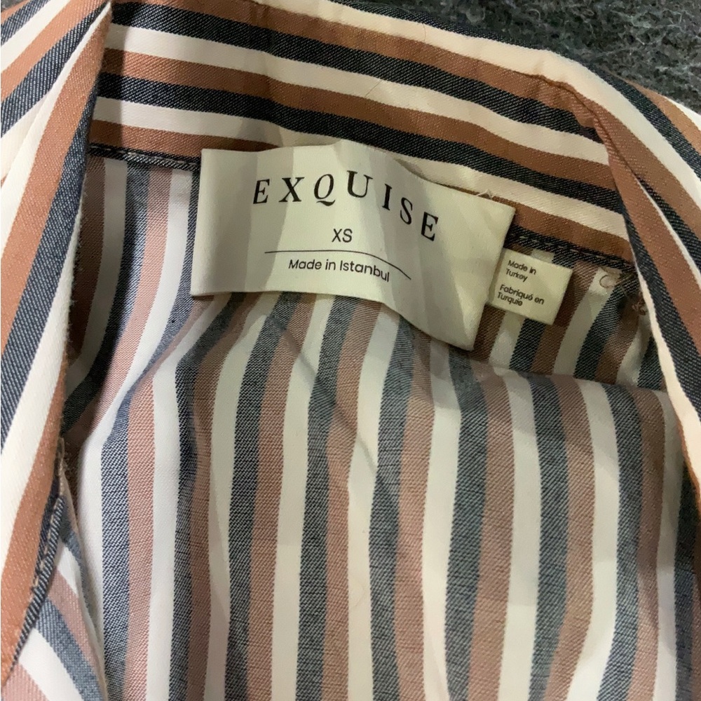 Anthropologie Exquise Tobie Striped Button-Front Shirt Maxi Dress - Picture 3 of 5